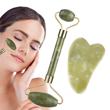 Gamtos jade grožio prietaisas veido masažas roller face-lift masažas Xiuyu Gua Sha rinkinys rankinis masažo įrankis