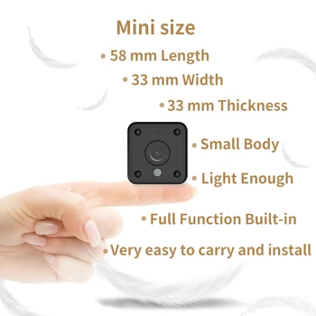 1080P Smart Mažas IP Kamera, WiFi Bevielis Saugumo mini Kamera ONVIF P2P Stebėjimo kamerų Naktinis Matymas