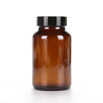 12-200ML Didelis Galvos Gintaro Rudos spalvos Stiklo Butelis, Aromaterapija Skysčio Esminių Pagrindinio Masažo Aliejaus Įlašinkite Buteliai Daugkartiniai