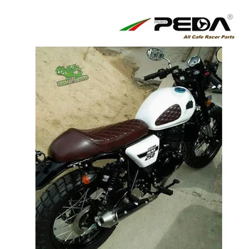 D18 PEDA Kupra Cafe Racer Sėdynės Rudos deimantų Retro Peštynės Pertvarkyti Motociklo Sėdynės Derliaus Odos 64cm už Košė Uzeal Brixton
