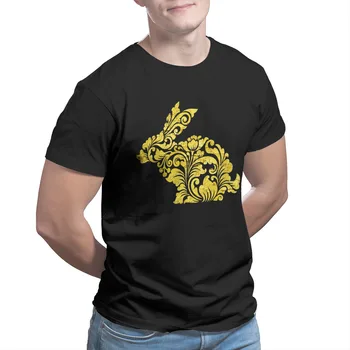 Vyriški T-shirt Triušis Puošnus Vintage Modelis Apdaila Spausdinti Juodas Porų Atitikimo Tees 39477