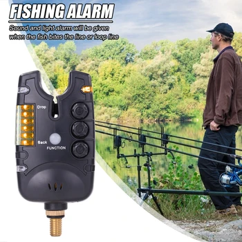 Patvarus Žvejybos Bite Signalizacijos Liuminescencija 6 Indikatorius LED Reguliuojamas Tono Garsumą Karpių Žvejybos Reikmenys Reikmenys 120x55x40mm