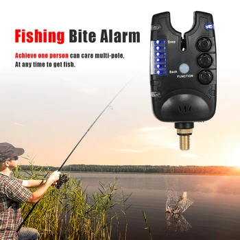 Patvarus Žvejybos Bite Signalizacijos Liuminescencija 6 Indikatorius LED Reguliuojamas Tono Garsumą Karpių Žvejybos Reikmenys Reikmenys 120x55x40mm