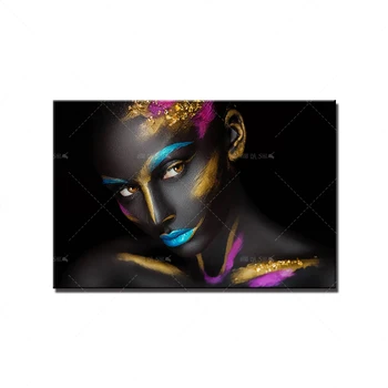 Šiuolaikinė Juodojo Aukso Mados Sexy Moteris Modelis Tapybos Drobės Spausdinti Plakato Sienos Meno Rėmo Kambarį Namo Apdaila Dažymas