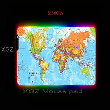 XGZ Anime Geltonas Trikampis Senas Žemėlapis Didelis, RGB Gaming Mouse Pad Lock-krašto Office Studentų Kompiuterio Klaviatūra Stalas Mat Guma Non-slip