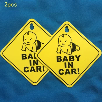 2 Vnt Automobilių Transporto priemonė Kūdikių LAIVE Įspėjamasis Saugos Ženklas, Lipdukas, Decal Siurbimo Lipdukai