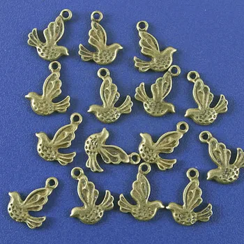 24pcs antiqued bronzos mažai skraidančių paukščių dizaino pakabukas žavesio G985