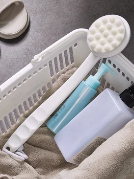 Japonų stiliaus vonios šepetys, rub atgal rankšluosčiu nuvalykite atgal vonia teptuku, ilga rankena minkšta plaukų nukenksminimo ir negyvas odos vonia įrankis