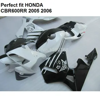Nemokamai užsakymą lauktuvės komplektas Honda CBR600RR 2005 2006 balta juoda purvasargiai CBR 600RR 05 06 PT24