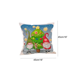 #40 Kalėdų Linų Minkštas Užvalkalas Sofa Juosmens Mesti Mygtukai Padengti Namų Puošybai Kalėdų Elementai Mados Spausdinti Pagalvėlė Padengti