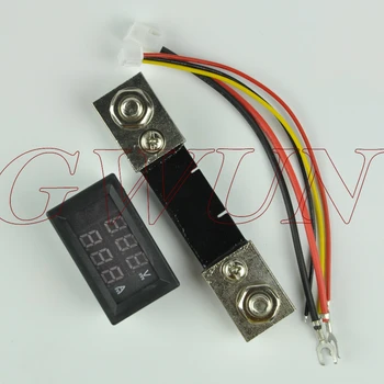 GWUNW BY32A 0-30 V 0-100A DC Skaitmeninis Įtampos Ammeter Srovės Testeris, Matuoklis Voltmeter Dviguba LED Ekranas, Raudona Mėlyna LED