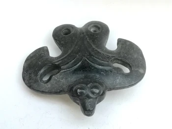 YIZHU CULTUER MENO Kolekcija Senosios Kinijos Hongshan Kultūros Juoda Magnetas Jade Gražių Paukščių Pakabukas Ornamentu