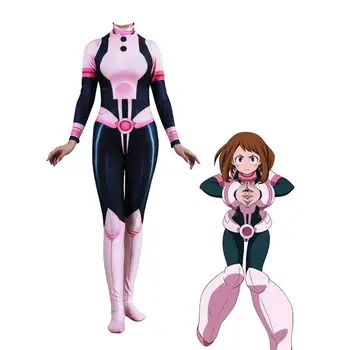 Karšto Anime Herojus Akademijos Ochako Uraraka Cosplay Kostiumų Kovos Vienodas Cosplay Kostiumų Zentai Helovinas Kostiumas Jumpsuits