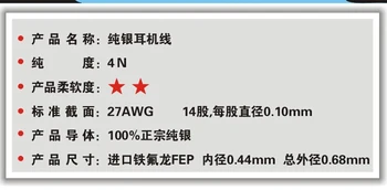 27AWG Gryno Sidabro Viela 14 core 14/0.10 mm, skersmuo 0.68 mm 