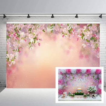 Rožinė Fantazija gėlių gėlių fonas fotografijos fone pavasario baby shower vaikai mergina portretas, foto studija rekvizitai kabina šaudyti