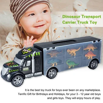 Automobilių Žaislai Berniukams, Plastikiniai Interaktyvi Automobilių Žaislai Vaikams Diecast Dinozaurų Automobilių, Sunkvežimių Žaislas Transporto Priemonė, Vaikams Gimtadienio Dovana