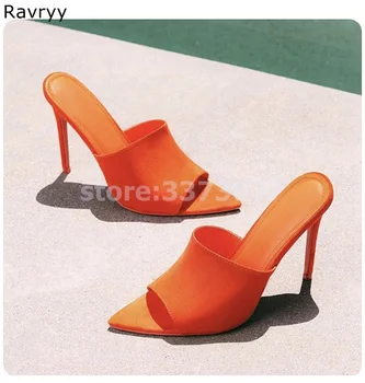 Oranžinė Moteris sandalai peep toe aukšti kulniukai spalvinga seksualus siurbliai, plonas kulnas Skaidres stiletto moteriška šalis, matyti, batai 2019 INS mados