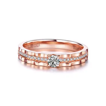ZOCAI Prekės ženklo Dizainas Vestuvių Pora Žiedas Vyrams žiedas 0.09 CT Moterų Žiedas pagrindinis akmuo 0.15 CT H/SI sertifikuota deimantų žiedai JBQ00069AB