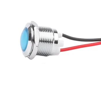 1pcs 12mm Metalo Indikatorius 12V24V220V Ultra-trumpas LED Minkšta Šviesa Vandeniui Maitinimo Indikatorius