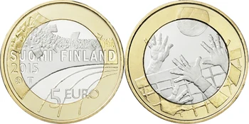 Suomija Sporto Serijos Tinklinio 5 Euro Bimetalinė Atminimo Unc Originalus Monetų Nekilnojamojo Euro Monetos