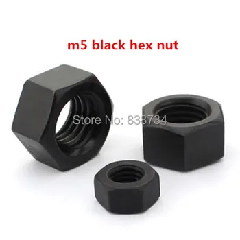 100vnt m5 4.8 kokybės plieno su oksidas black hex veržlė DIN934