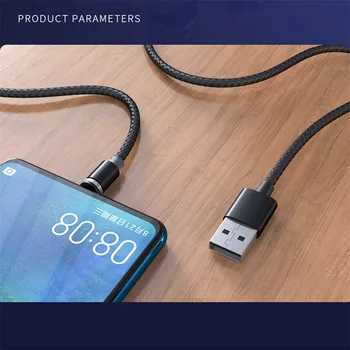 LED Magnetinio USB Laidas, Greito Įkrovimo USB C Tipo Telefono Kabelis Magnetas Įkroviklis Duomenų Mokestį, Micro USB 