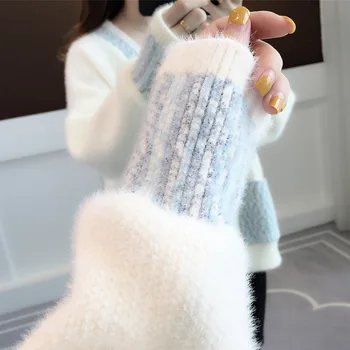 Rudenį, Žiemą Prarasti Ilgos Rankovės Kišenėje Megztinis Kailis Moterų Mados V-Kaklo Mygtuką Mezgimo Megztinis