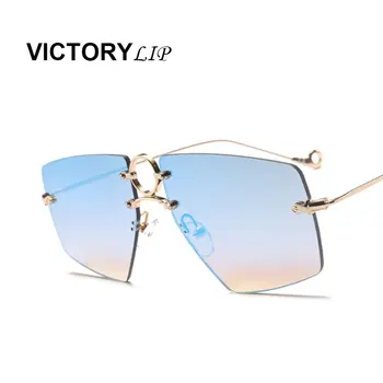 VictoryLip 2018 Taškus Aukštos Quailty Moterų Negabaritinių Akiniai nuo saulės Atspalvių Prekės Dizaineris UV400 Saulės akiniai SteamPunk Žiedo Ratą