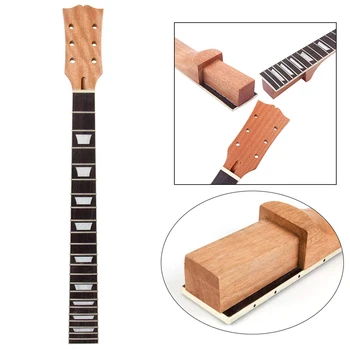 24.6 Colių Nebaigtų 22 Skirsniai Elektrinės Gitaros Kaklo tinka Pakeitimo Raudonmedžio Fingerboard Sektoriuje