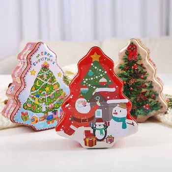 Kalėdų naujas medžio formos alavuotoji skarda gali dovanų dėžutė saldainių gali vaikai dovanų dėžutėje apdailos reikmenys