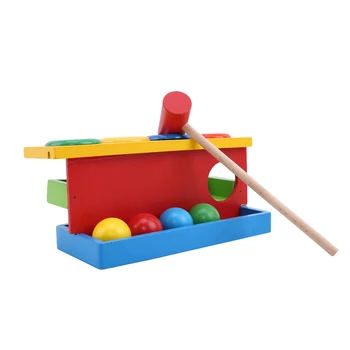 Montessori Medinių Vaikų Triukšmo Maker Trankyti Kamuolys Spalvų Atitikimo Bakstelėję atraminės konstrukcijos Žaislinius Tėvų-vaikų Interaktyvaus Žaidimo Stalo Žaislas