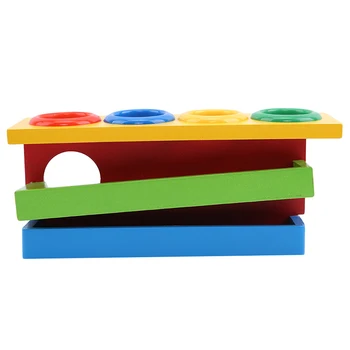 Montessori Medinių Vaikų Triukšmo Maker Trankyti Kamuolys Spalvų Atitikimo Bakstelėję atraminės konstrukcijos Žaislinius Tėvų-vaikų Interaktyvaus Žaidimo Stalo Žaislas
