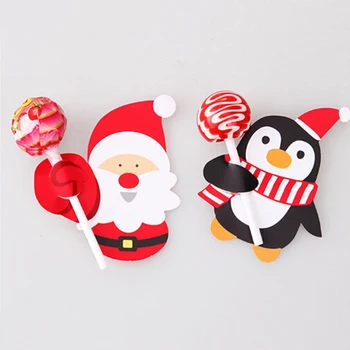 50PCS Vaikams Kalėdų Senelis Pingvinas Saldainis Kalėdų popierinė Kortelė, Candy Xmas Gera Gimdymo Namų Dekoracijos