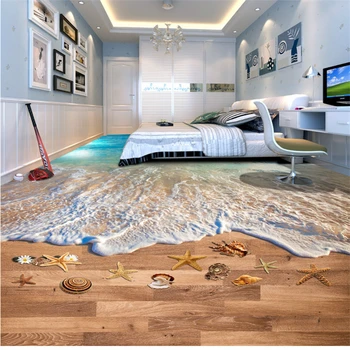 Beibehang Didelis Custom Tapetai, Freskos Banga Paplūdimio Smėlis Namas 3D Grindų Plytelių Stereo Tapybos sienos dokumentų namų dekoro