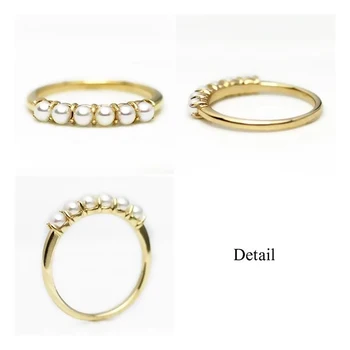 Caimao Kietas 9KT Aukso Apvalių Gėlavandenių Perlų Dalyvavimas Vestuvių Exquise Žiedas