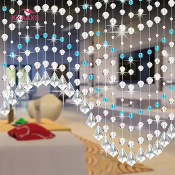 Krištolo Stiklo Granulių Užuolaidų Prabanga Kambarį Miegamojo Lango Durų Vestuvių fonas Apdailos Lašas laivybos #40