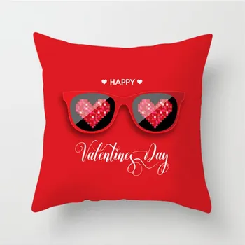 Valentino Dieną Pagalvėlė Padengti Pora Mėgėjams Raudona Meilės Širdis Pagalvių Užvalkalus Poliesteris Mesti Pagalvių Užvalkalai Automobilių Sofa-Lova Namų Dekoro