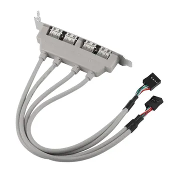 Aukštos Kokybės KOMPIUTERIO pagrindinė Plokštė 4-Uostai, USB2.0 Centru Su 9 Pin Header Galinio Skydo Plėtros Laikiklis Host Adapteris, Laidas USB Hub