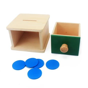 Mediniai Montessori Praktinių Gyvenimo Montessori Monetų Dėžutė Mokymosi Švietimo Žaislai mažiems Vaikams Ikimokyklinio Mokymo vaikų Žaislų