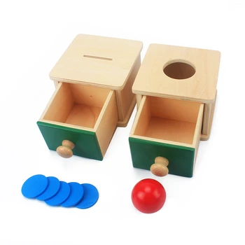 Mediniai Montessori Praktinių Gyvenimo Montessori Monetų Dėžutė Mokymosi Švietimo Žaislai mažiems Vaikams Ikimokyklinio Mokymo vaikų Žaislų