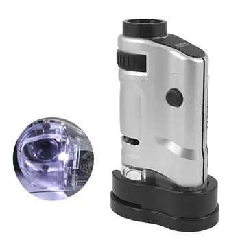 Mini Mikroskopas Kišeninis Nešiojamas Mikroskopas Su LED Lemputė 20X-40X Didinimas Kišenėje Mikroskopu Didinamojo Stiklo Loupe