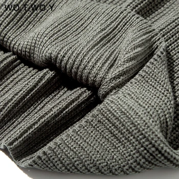 WOTWOY Elegantiškas Rudenį Negabaritinių Džemperis Moterims Kietas Laisvi Megztiniai Moterims ilgomis Rankovėmis Megztinis Moteriška Kašmyro Megztinis Naujas