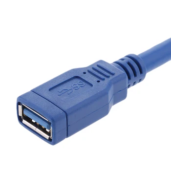 Trumpas SuperSpeed USB 3.0 Vyrų ir Moterų ilgiklis stačiu Kampu Jungtis (1Feet 30 cm, Mėlyna) A#