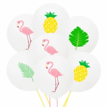 Naujas 10vnt 12inch Spausdinimo Flamingo Ananasų Vėžlys Atgal Lapų Latekso Balionas Baby Shower Vasaros Gimtadienio Balionas Dekoro 77