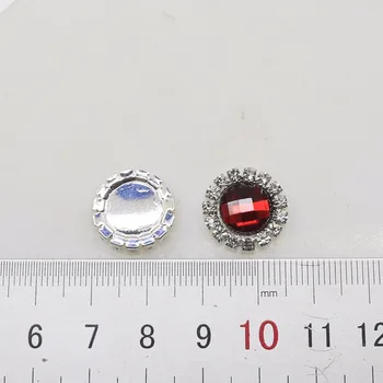 Naujas 10vnt/set 16mm Spalvinga Diamond Mygtuką Snap Flatback Mygtukai Krištolo Vestuvių Puokštė Vaikas Plaukų Juostelė Dekoratyvinė