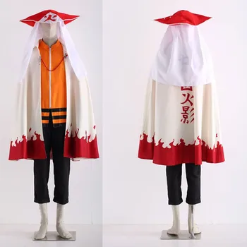Japonų Anime Naruto Uzumaki Cosplay Kostiumai, Paltai, Kelnes Apsiaustu 12 Hokage Helovinas Kostiumai