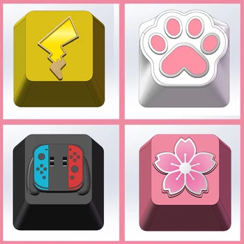 KeyCap Cherry Blossom Katės Letena Nintendo Cinko Aliuminio Lydinio Metalo Mechaninės Klaviatūros Asmenybės Skaidrus Pagrindiniai Bžūp