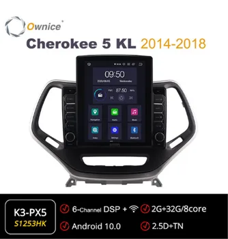 Ownice Android 10.0 Octa 8 esminių Automobilio Radijo forJeep Cherokee 5 KL. M. m. 2016 GPS Multimedia Stereo PlayerTesla Stiliaus 4G LTE
