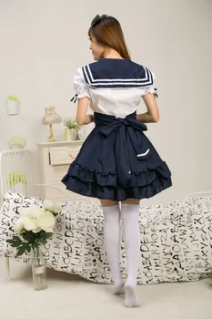 Miela Lolita Dress Saldus Mergaitė, Tarnaitė Cosplay Custome Japonijos mokyklinę Uniformą Sailor Kostiumas Helovinas Kostiumai Moterims
