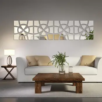 MEYA Geometrinis Menas Veidrodžio Efektas 3D Sienų Lipdukas, TV Foną, Durų Dekoratyvinis 